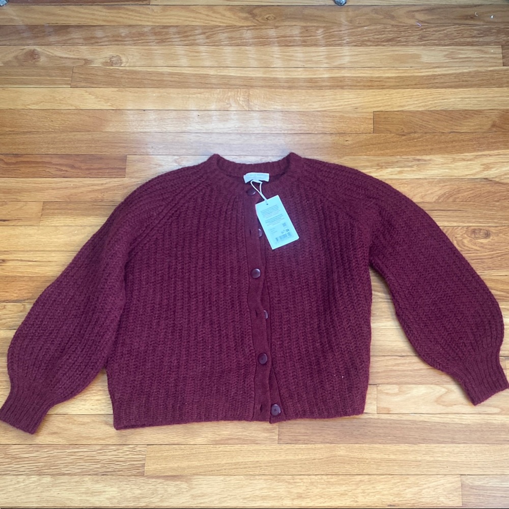 Sezane Emile cardigan in burgundy